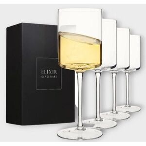 Crystal Wine Glasses - Set of 4 - 14 oz Stemware100% Lead-Free Glass NEW